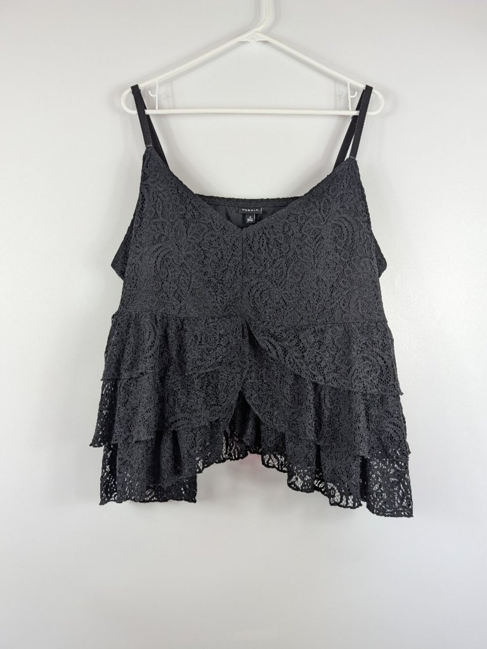 Torrid Knit Babydoll Tank Top Tiered Lace Front Size 4
